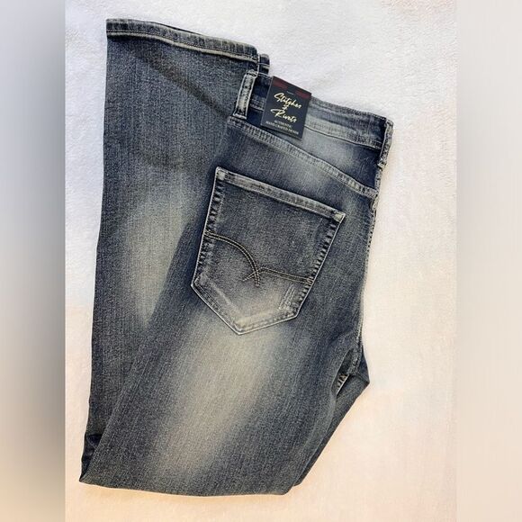 Stitches & Rivets Men's Stretch Distressed Jeans Low Rise Y2K Boot Cut 30/30 - Picture 4 of 11